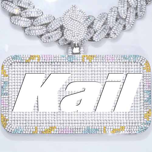 CUSTOM LETTER NECKLACE 3D COLORFUL SQUARE