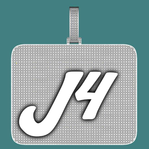 CUSTOM LETTER NECKLACE 3D BIG SQUARE