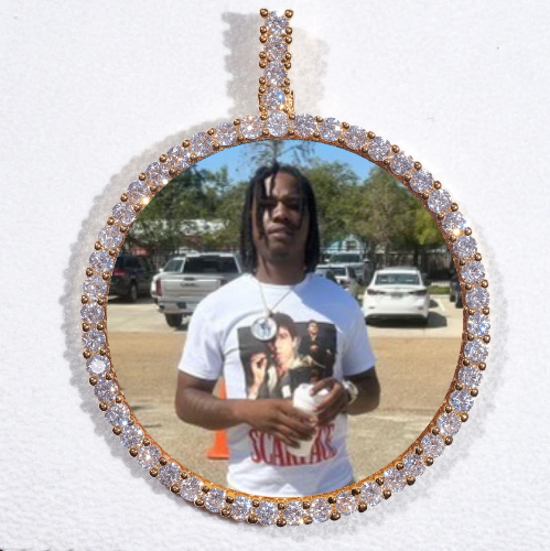 LARGE 3D CIRCLE CUSTOM PICTURE PENDANT