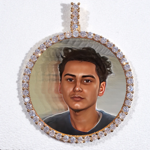LARGE 3D CIRCLE CUSTOM PICTURE PENDANT