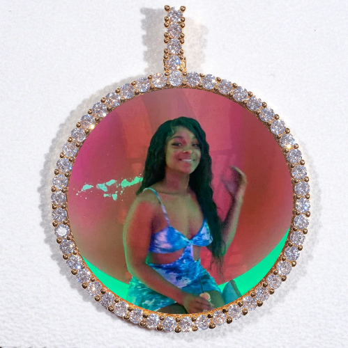 LARGE 3D CIRCLE CUSTOM PICTURE PENDANT