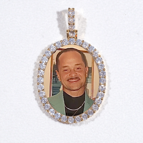 3D Oval Custom Picture Pendant