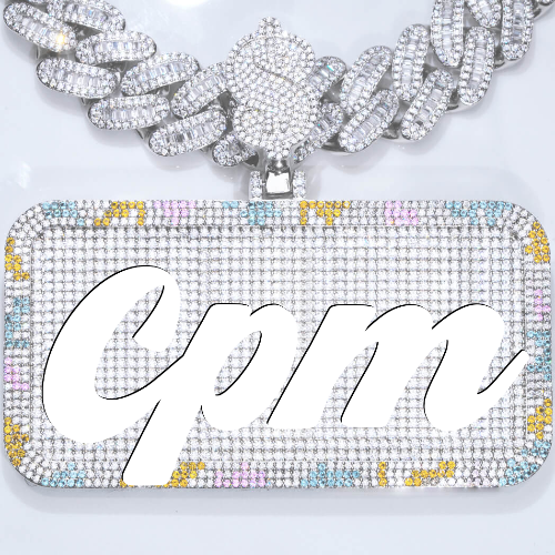 CUSTOM LETTER NECKLACE 3D COLORFUL SQUARE