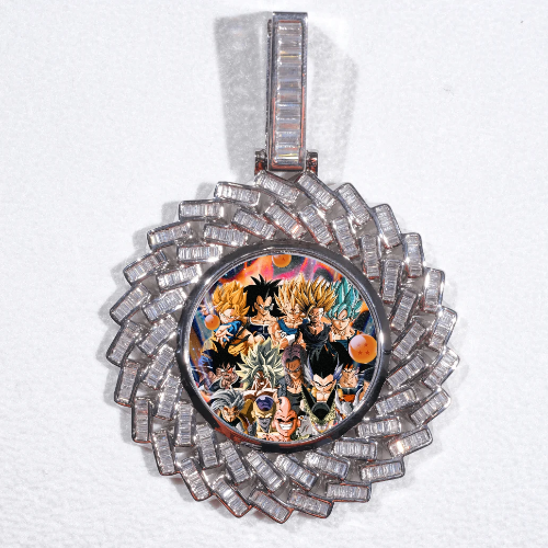 Large 3D Baguette Custom Picture Pendant