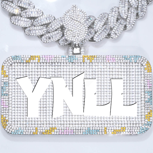 CUSTOM LETTER NECKLACE 3D COLORFUL SQUARE