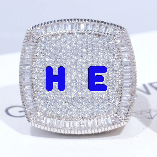 CUSTOM LETTER 3D ICED RING