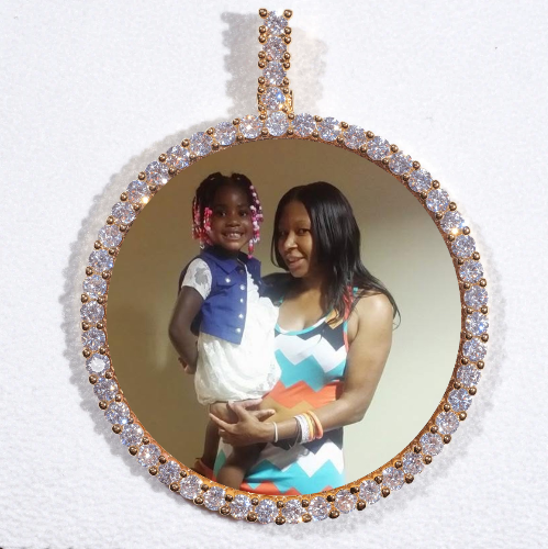 LARGE 3D CIRCLE CUSTOM PICTURE PENDANT