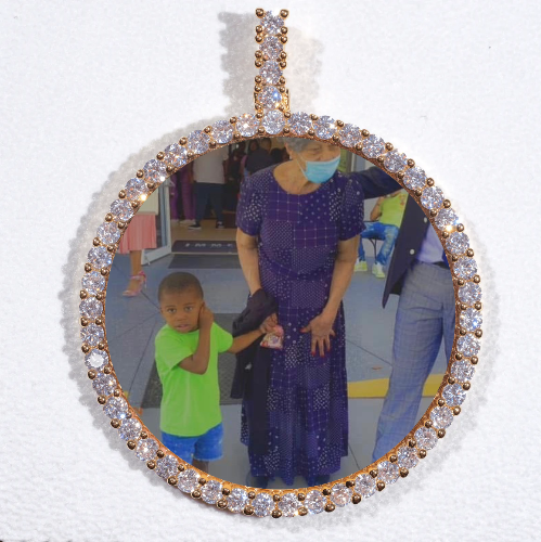 LARGE 3D CIRCLE CUSTOM PICTURE PENDANT