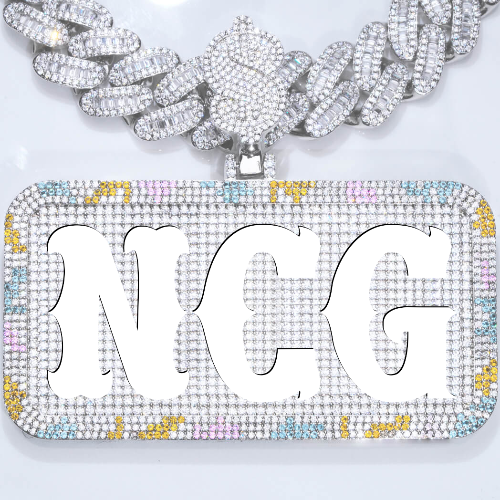 CUSTOM LETTER NECKLACE 3D COLORFUL SQUARE
