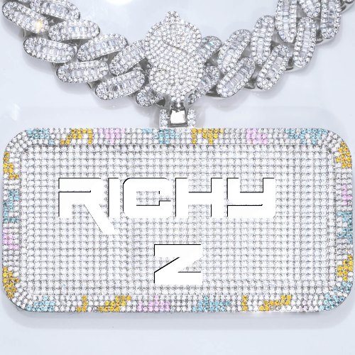 CUSTOM LETTER NECKLACE 3D COLORFUL SQUARE