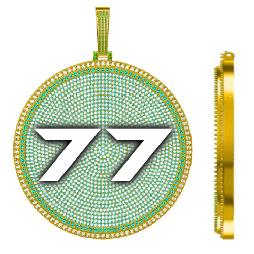 CUSTOM LETTER NECKLACE 3D BIG DISC