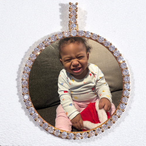 LARGE 3D CIRCLE CUSTOM PICTURE PENDANT