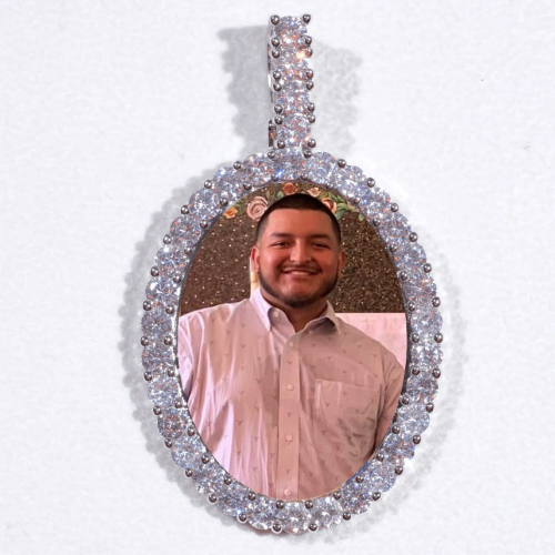 Large 3D Oval Custom Picture Pendant