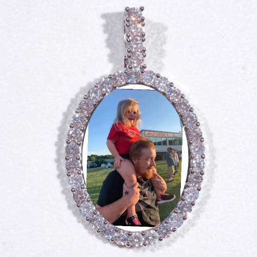 Large 3D Oval Custom Picture Pendant
