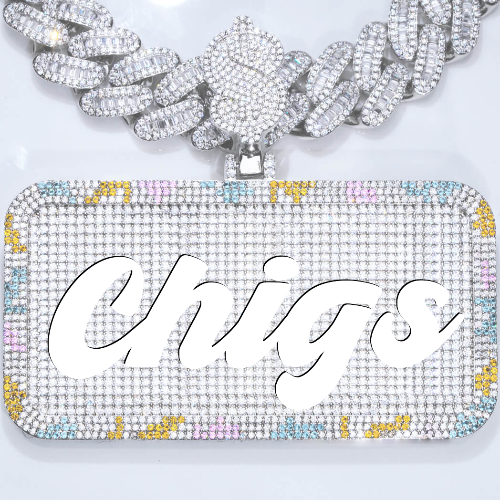 CUSTOM LETTER NECKLACE 3D COLORFUL SQUARE
