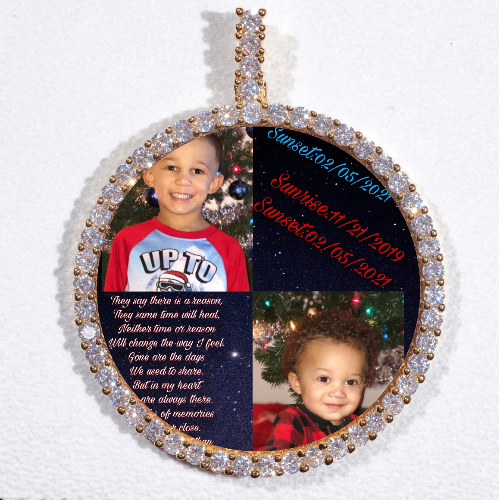 LARGE 3D CIRCLE CUSTOM PICTURE PENDANT