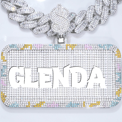 CUSTOM LETTER NECKLACE 3D COLORFUL SQUARE