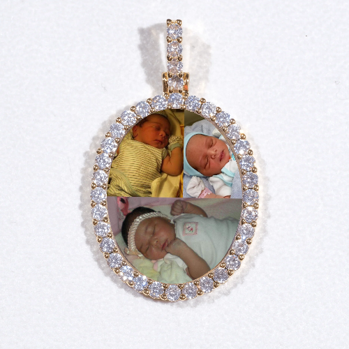 3D Oval Custom Picture Pendant