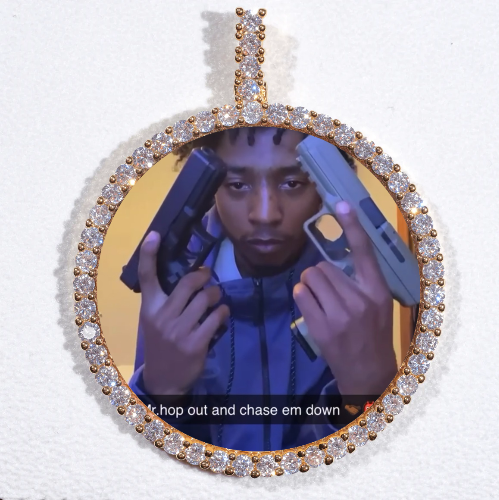 LARGE 3D CIRCLE CUSTOM PICTURE PENDANT