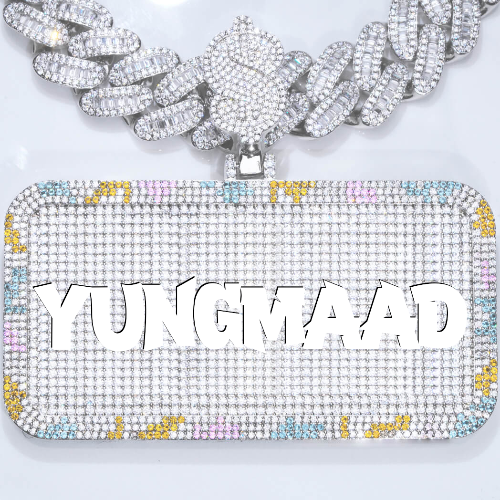 CUSTOM LETTER NECKLACE 3D COLORFUL SQUARE