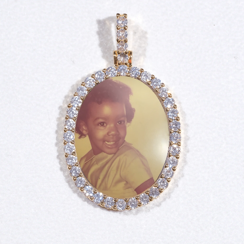 3D Oval Custom Picture Pendant