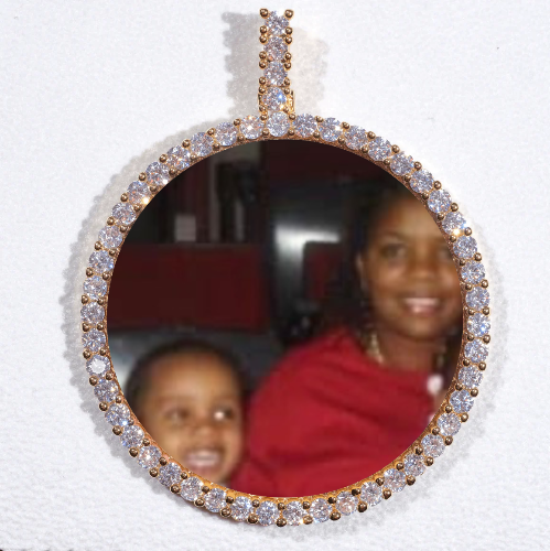 LARGE 3D CIRCLE CUSTOM PICTURE PENDANT