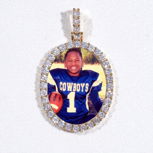 3D Oval Custom Picture Pendant