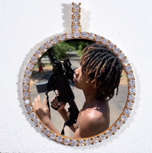 LARGE 3D CIRCLE CUSTOM PICTURE PENDANT