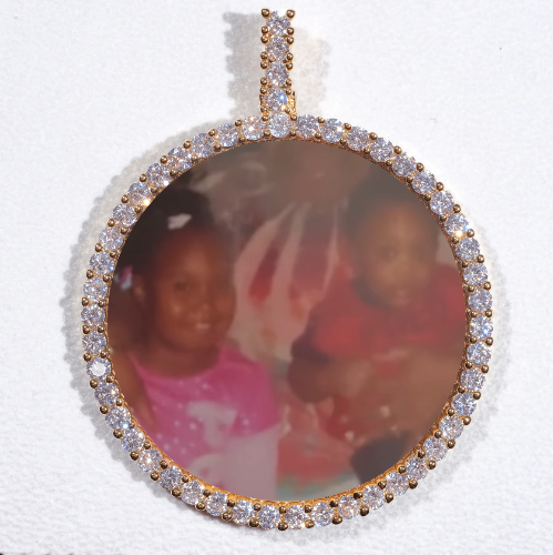 LARGE 3D CIRCLE CUSTOM PICTURE PENDANT