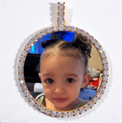 LARGE 3D CIRCLE CUSTOM PICTURE PENDANT