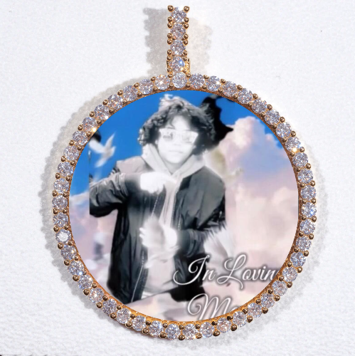 LARGE 3D CIRCLE CUSTOM PICTURE PENDANT