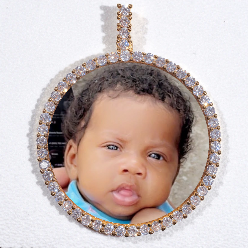 LARGE 3D CIRCLE CUSTOM PICTURE PENDANT