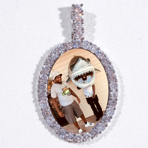 Large 3D Oval Custom Picture Pendant