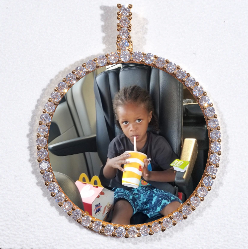 LARGE 3D CIRCLE CUSTOM PICTURE PENDANT