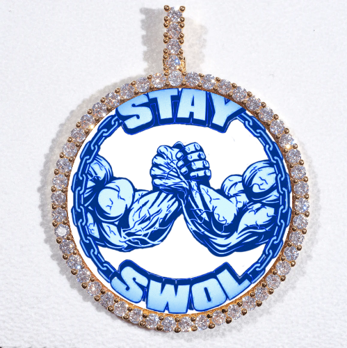 LARGE 3D CIRCLE CUSTOM PICTURE PENDANT