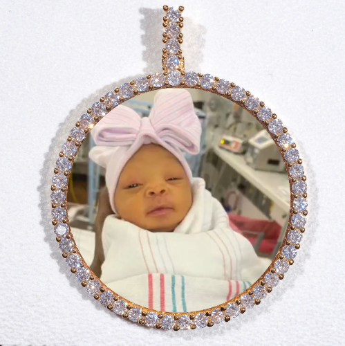 LARGE 3D CIRCLE CUSTOM PICTURE PENDANT