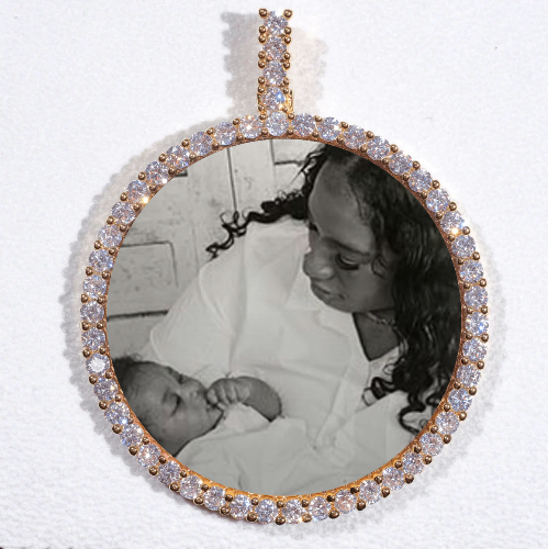 LARGE 3D CIRCLE CUSTOM PICTURE PENDANT