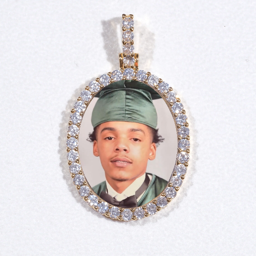 3D Oval Custom Picture Pendant