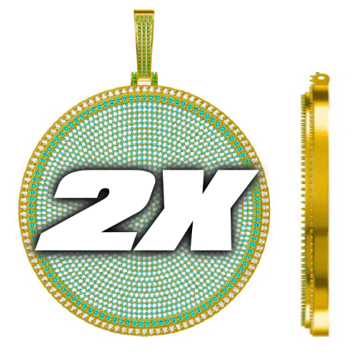 CUSTOM LETTER NECKLACE 3D BIG DISC