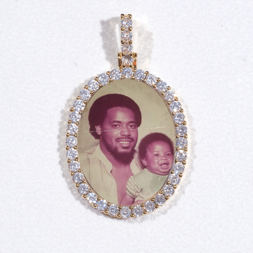 3D Oval Custom Picture Pendant