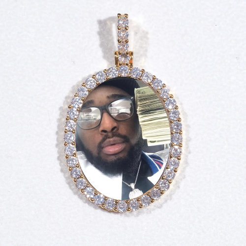 3D Oval Custom Picture Pendant