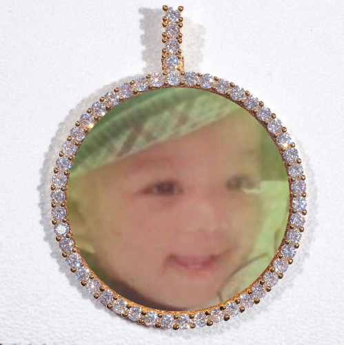 LARGE 3D CIRCLE CUSTOM PICTURE PENDANT