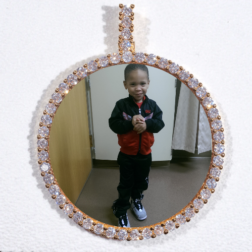 LARGE 3D CIRCLE CUSTOM PICTURE PENDANT