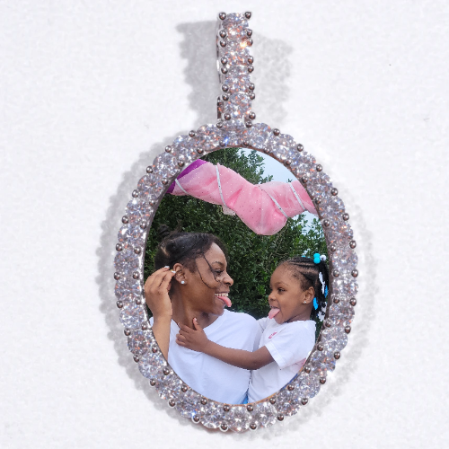 Large 3D Oval Custom Picture Pendant