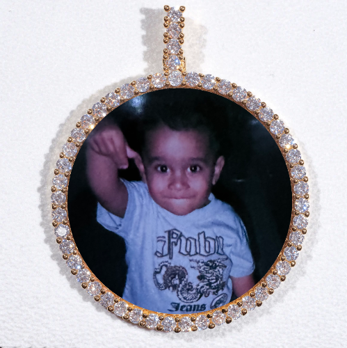 LARGE 3D CIRCLE CUSTOM PICTURE PENDANT