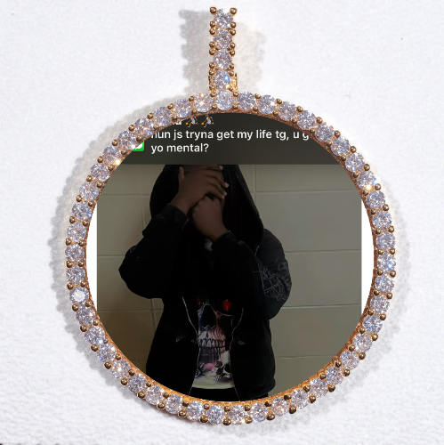LARGE 3D CIRCLE CUSTOM PICTURE PENDANT