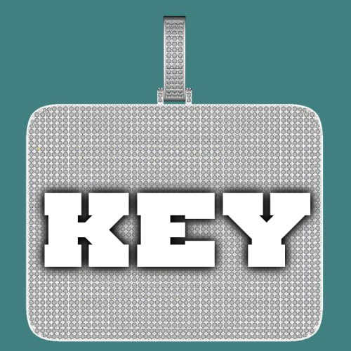 CUSTOM LETTER NECKLACE 3D BIG SQUARE