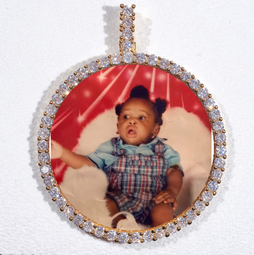 LARGE 3D CIRCLE CUSTOM PICTURE PENDANT