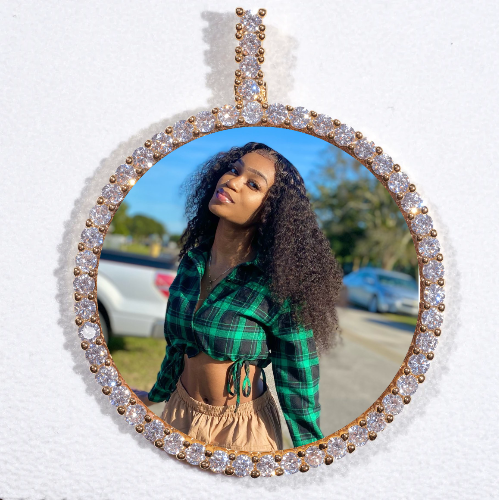 LARGE 3D CIRCLE CUSTOM PICTURE PENDANT