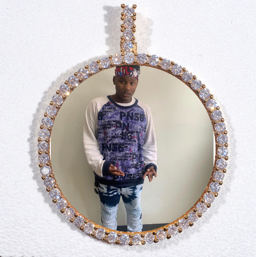 LARGE 3D CIRCLE CUSTOM PICTURE PENDANT